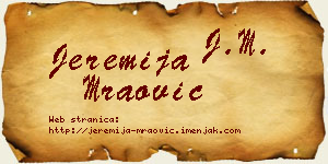 Jeremija Mraović vizit kartica